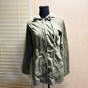 Hollister Sage Green Utility Jacket with Hood